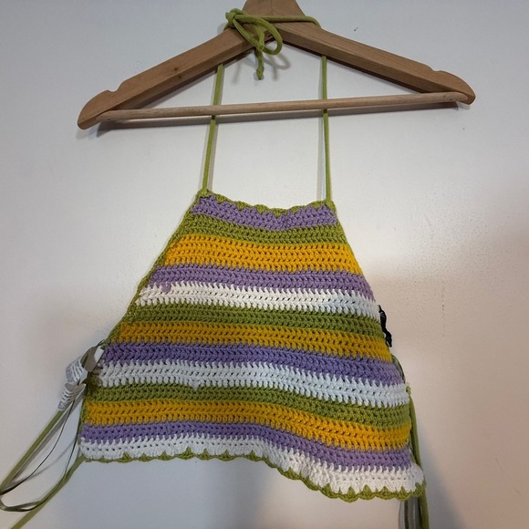 Zara Yellow and Purple Knit Fabric - Picture 2 of 6